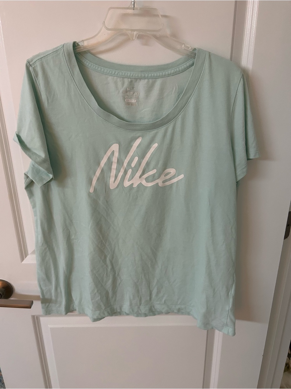 Nike Women’s Mint Green Script Logo Tee